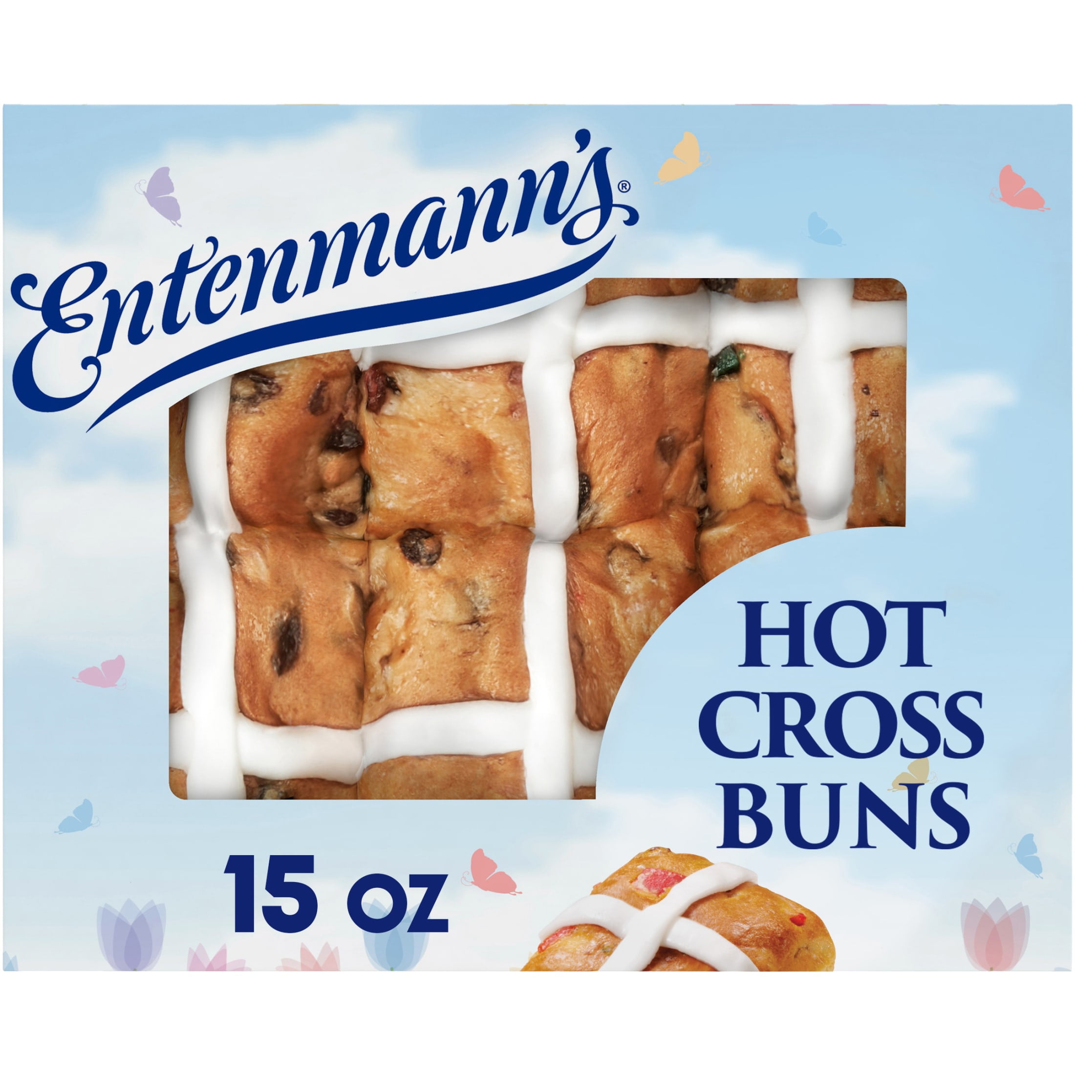 Entenmann's Hot Cross Fruit Buns, 15 oz, Pastries, Box - Walmart.com