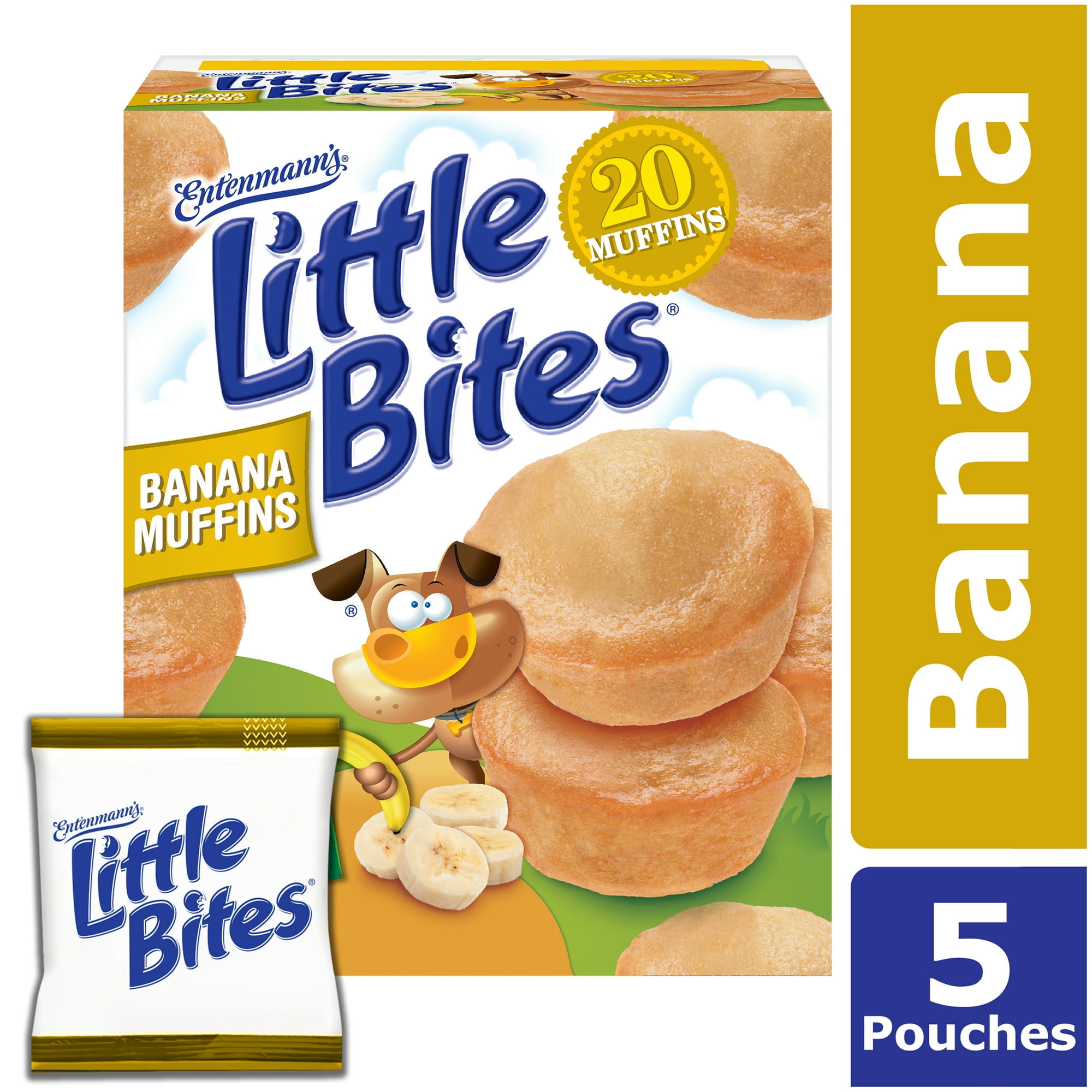 Entenmann’s Little Bites Banana Mini Muffins, 5 Pouches 8.25 oz Box