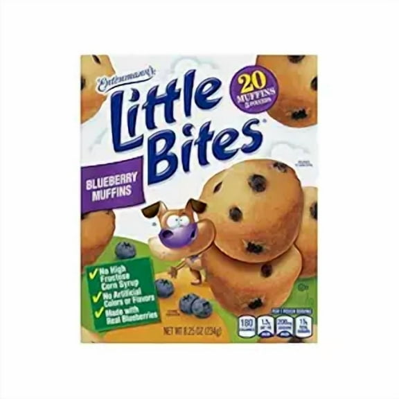 Entenmanns Little Bites Blueberry Muffins, Pouches of Mini Muffins, 8.25 oz, 5 Count