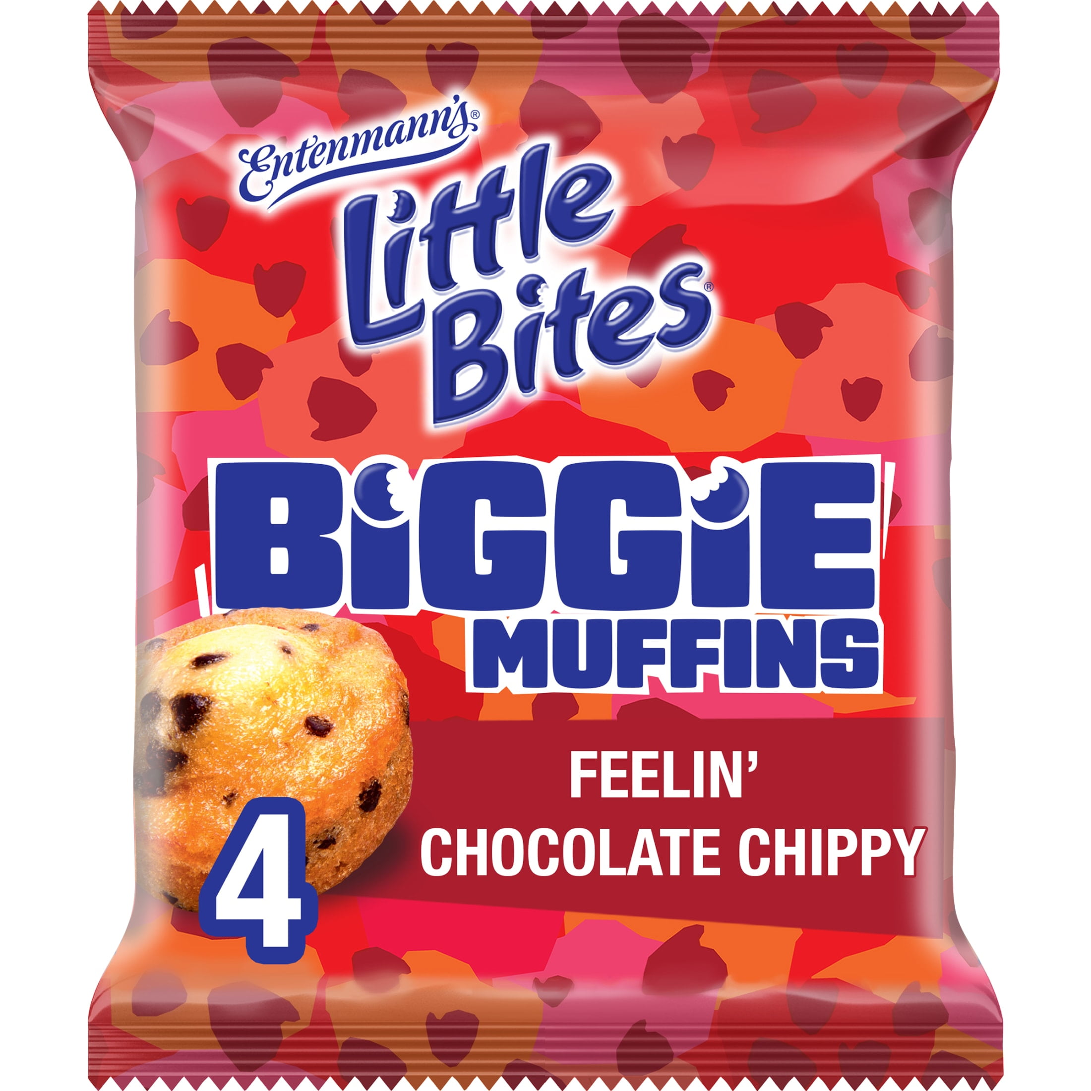 Little Bites Feelin' Chocolate Chippy Biggie Muffins, 4 Count, Chocolate Chip Muffins, 4.75 oz Pouch