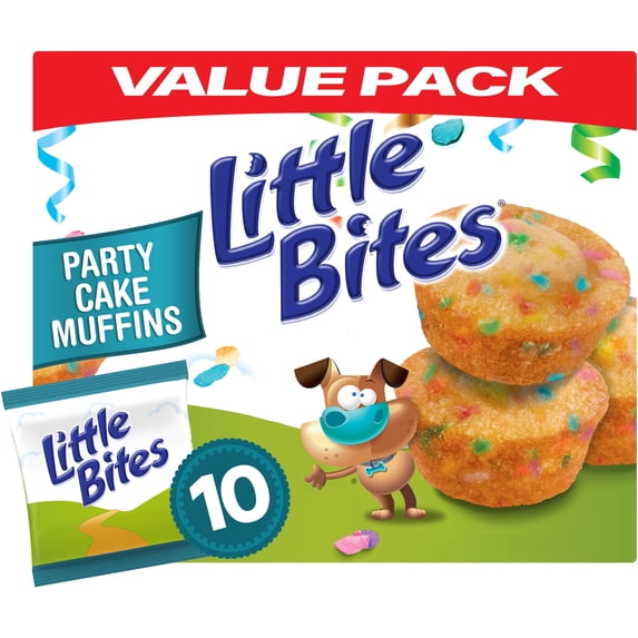 Little Bites Party Cake Muffins, 10 packs, Kosher Dairy Cake and Sprinkles Mini Muffins, 15 oz Multipack