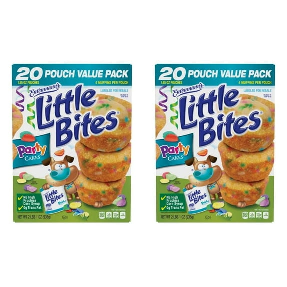 Entenmann's Little Bites Party Cakes Muffins, 20 Pouch Value Pack (Pack of 2)