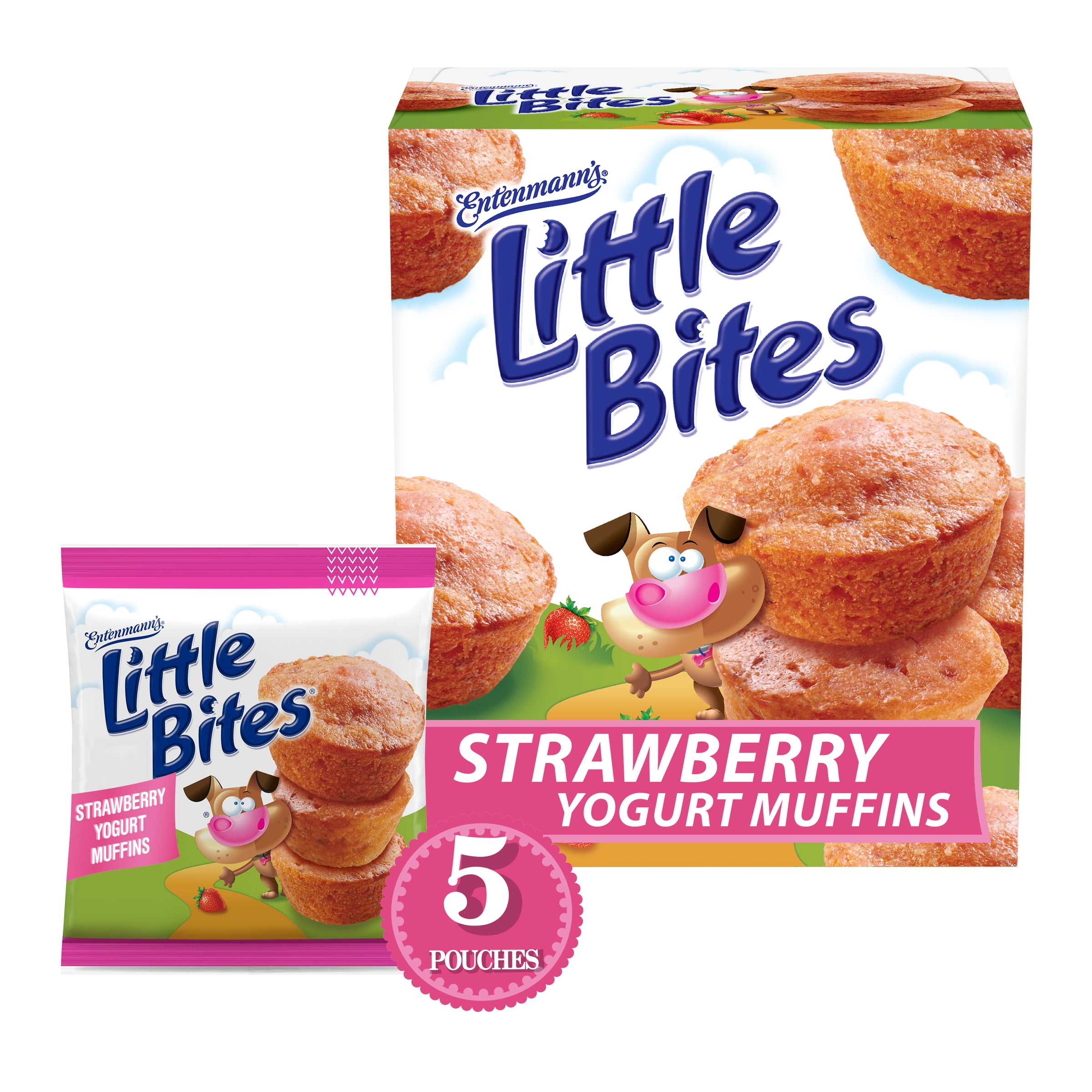 Entenmann's Little Bites Strawberry Yogurt Mini Muffins, 5 pouches, 8.