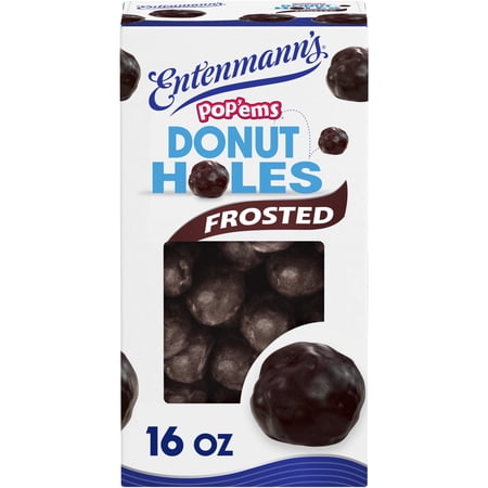 Entenmann's Pop'ems Frosted Donut Holes, 16 oz, Chocolate Donuts, Box