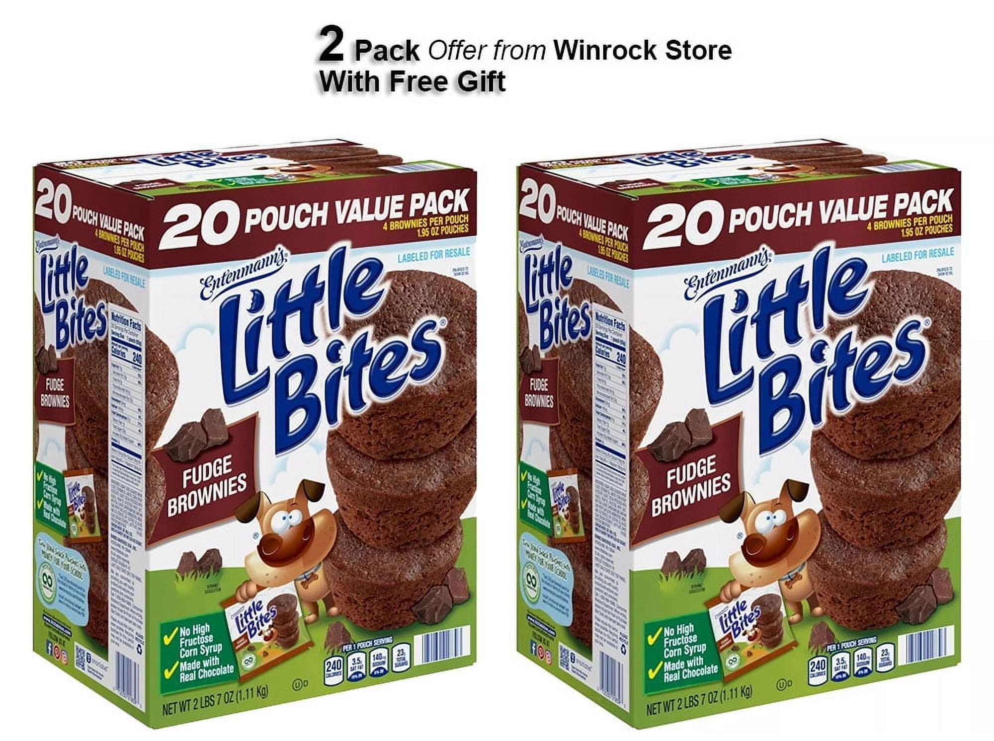 Entenmanns Little Bites Fudge Brownies 1.95 Ounce 20 Count, (2 Pack) Free Gift from Winrock Store
