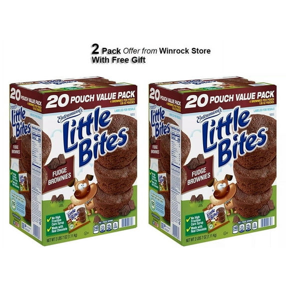 Entenmanns Little Bites Fudge Brownies 1.95 Ounce 20 Count, (2 Pack) Free Gift from Winrock Store