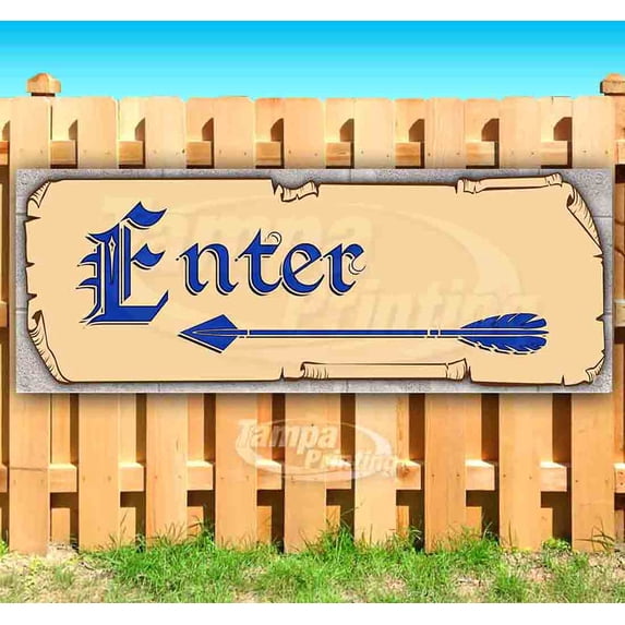 Enter Arrow 13 oz Vinyl Banner With Metal Grommets
