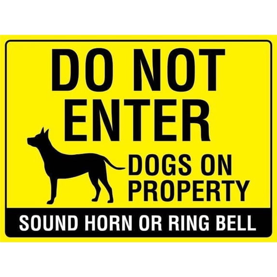 Do Not Enter Dogs On Property Sound Horn Or Ring Bell Funny Vintage Tin Signs 8 X 12 Inch Wall Art Decor Iron Poster For Home Farmhouse Bar Cafe Yard Indoor Outdoor Gift