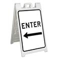 thumbnail image 1 of Enter Left Arrow (24" X 36") Standard A-Frame Signicade, Includes Decal Applied To Stand, 1 of 4