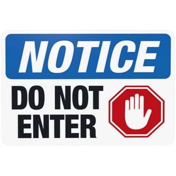 Do Not Enter Red Warning Warning Sign, Do Not Enter Security Metal Signs for Home Business Outdoor Indoor Road Yard Garage Street Wall Safety Caution Custom Decor 12 x 8 Inch