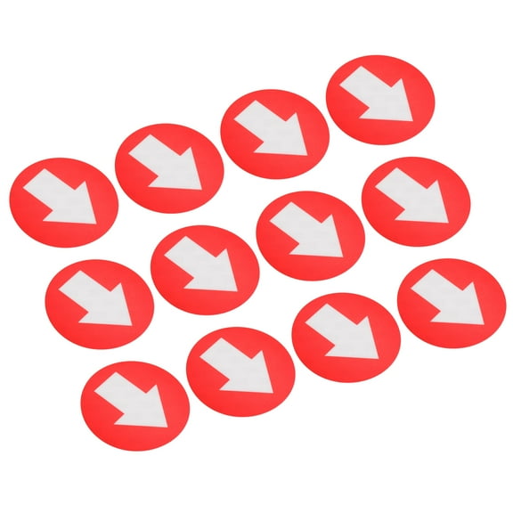 Enter Sign with Arrow 3.5 Inch, 12 Pack Round Red Entry Symbol with White Arrow for Supermarket Wall Direction