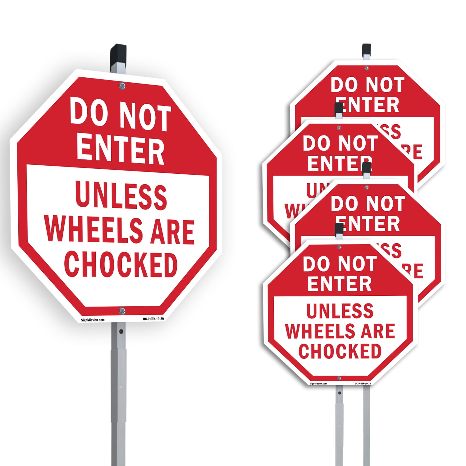 Do Not Enter Unless Wheels Are Chocked (5 Pack) 10 inch X 10 inch ...