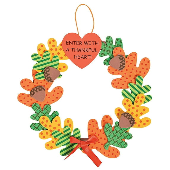 Enter With A Thankful Heart Wreath Craft Kit- Craft Kits - 12 Pieces