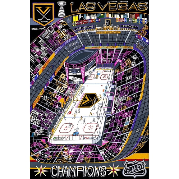 Josh Blaney, Las Vegas Hockey Stadium, 24x36 in Fine Art Poster Print