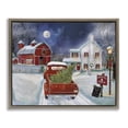 thumbnail image 1 of Stupell Industries Entering Christmas Tree Farm Brown Framed Floater Canvas Wall Art, design by Ruane Manning, 17 x 21, 1 of 9