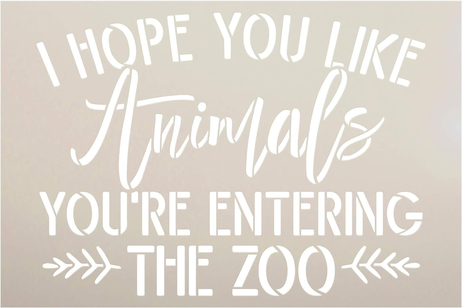 Entering The Zoo Stencil By Studior12 Funny Pet & Animal Lover Word