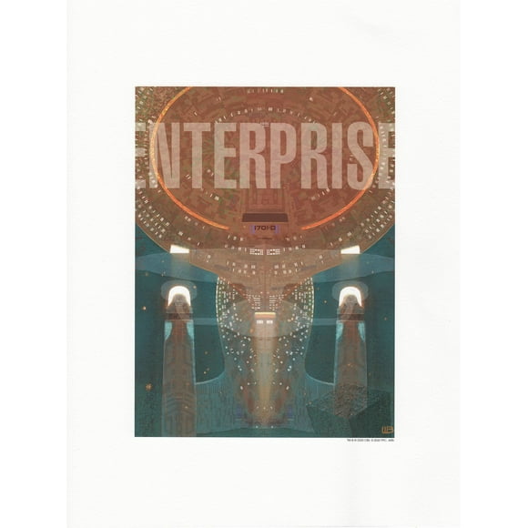 Enterprise-D Print by William Budge Limited Edition 1 of 1500 with Certificate Special Issue Eaglemoss Hero Collector Build the U.S.S. Enterprise NCC-1701-D