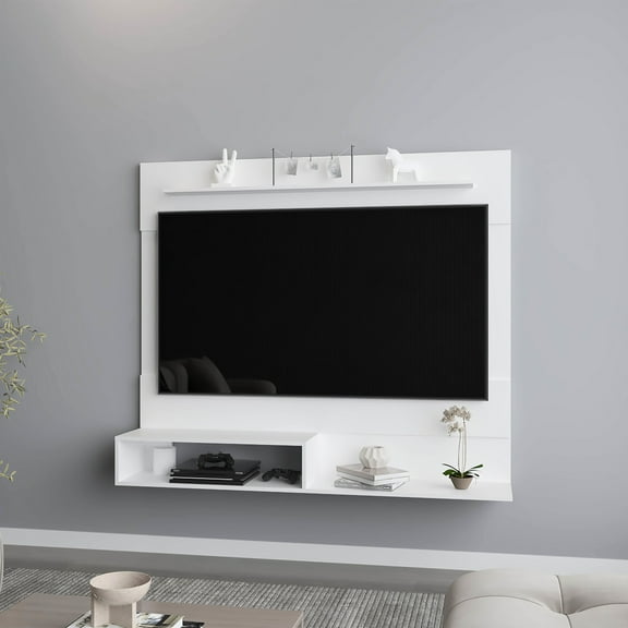 Entertainment Cabinet, White - Modern Style For Living Spaces Shelf Unit Craft Room Decor