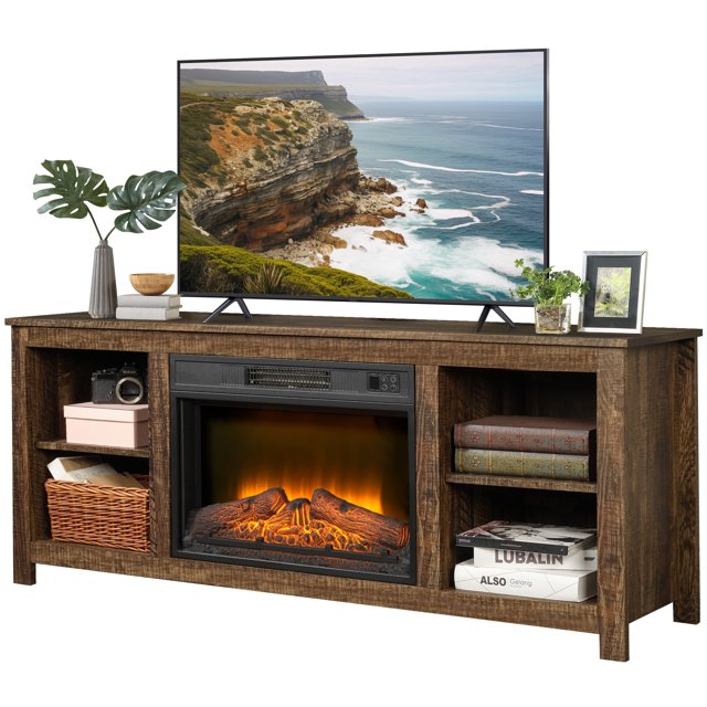 Entertainment Center with Fireplace, Seizeen Electric Fireplace TV