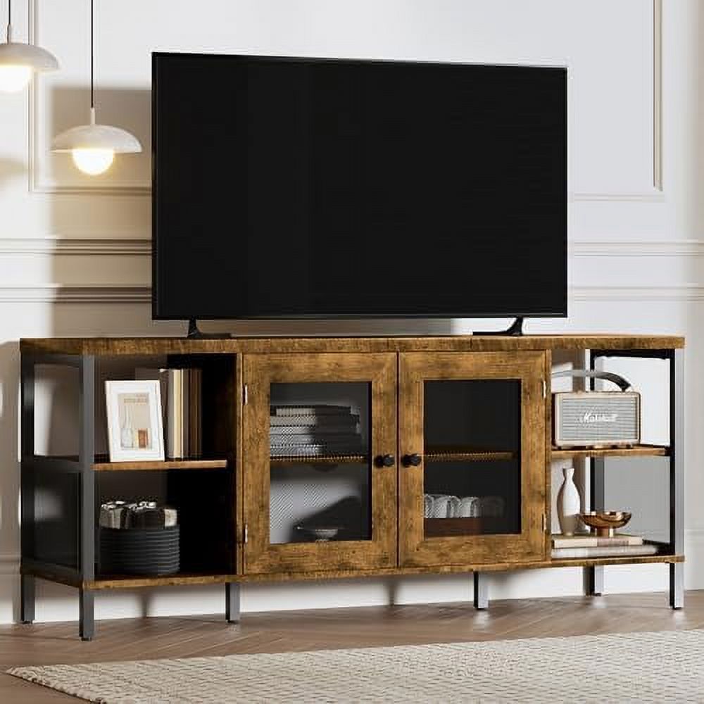 Entertainment Center for TV Up to 65 Inches Farmhouse TV Stand with and Mesh Door Large TV Media