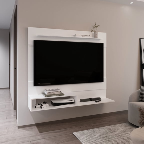 Entertainment Center for Large Screen TV, Shelved Setup / Modern Look, Easy Fold - Unfold