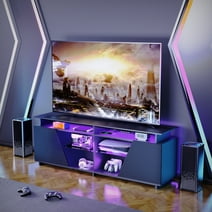Entertainment Center for PS5 with Power Outlet, LED TV Stand,Accommodates TVs up to 75 inches,Suitable for Living Room