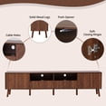 thumbnail image 1 of Entertainment Centers, 78inch Modern TV Stand for TVs up to 85 inches for Living Room, Entertainment Center with Solid Wood Legs, Drawers and Cable Management, Walnut TV Stands With Storage, 1 of 13
