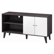 Entertainment Centers, Amidon TV Stand for TVs up to 47.3", with 2 Storage Shelves& 1 Cabinet, Modern Entertainment Centre for TV in Living Room in Dark Gray + White, TV Stands With Storage