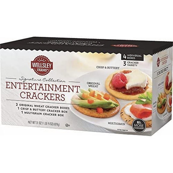 Entertainment Crackers 4 Box Variety Pack (1lb 15 oz) 2 Original Wheat, 1 Crisp Buttery, 1 Multigrain
