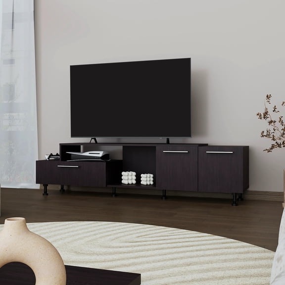 Entertainment Furniture With Stylish Storage And Side Cabinet Configurations Chic Console Ample Features