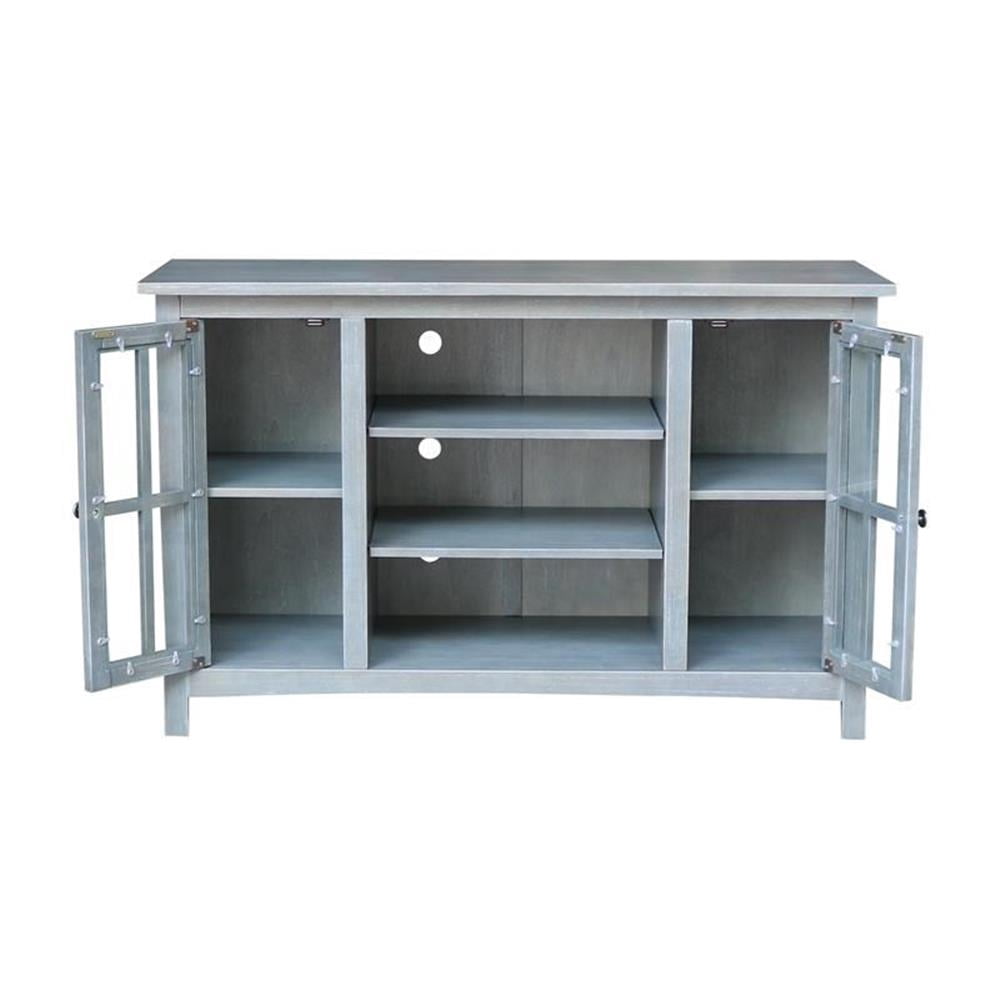 Entertainment/TV Stand with Open Shelves and 2 Doors in Gray - 48" Height