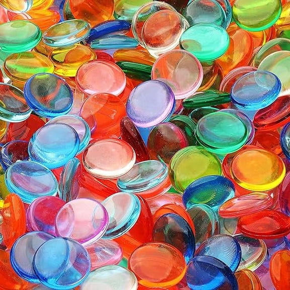 Entervending Acrylic Gems - Acrylic Pebbles Vase Filler - 1.32LB Pack Fake Jewels - Assorted Color Plastic Gemstones - 0.5" Plastic Gem - Table Scatters Crystals - Aquarium Jewels