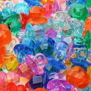Entervending Acrylic Gems - Acrylic Diamond Rings - Vase Filler - Assorted Color Plastic Gemstones - 10.6 OZ - Table Scatters Crystals - Aquarium Jewels