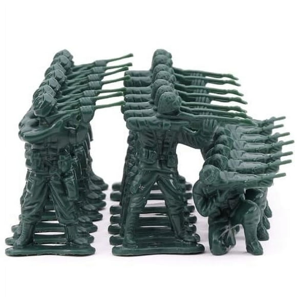 Entervending Army Men Action Figures - 2 Small Soldiers for Boys - 100 Pcs Green Army Soldier Toy Playset - Military Toys - Army Party Favor Decorations - Birthday Toys