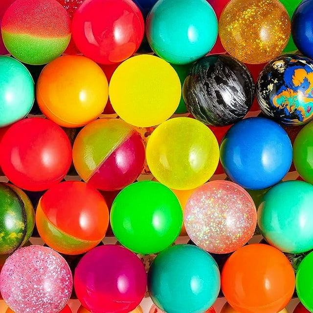 Entervending Bouncy Balls - 25 Pcs Bouncing Balls Assorted Pack - 1.26 Inch Mini Bouncy Balls for Kids - Bouncy Ball Toys for Capsule Vending Machine - Bouncy Party Favors Balls - Super Balls