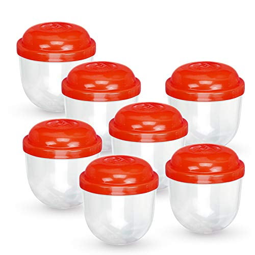 Entervending Vending Machine Capsules - 2 Inch Frosty-Clear Acorn Capsules - 50 Pcs Empty Toy Capsules - Red Plastic Capsules for Toys - 51 mm Prize Machine Capsules - Claw Machine Containers