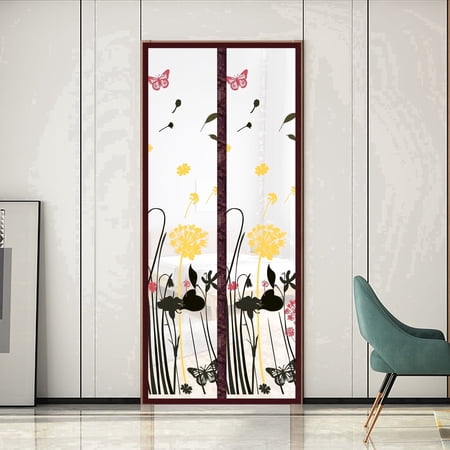 Entesi Thermal Insulated Magnetic Door Curtain, Portable, Screen Door Self-Closing Fits Doors Up to 38" x 80"
