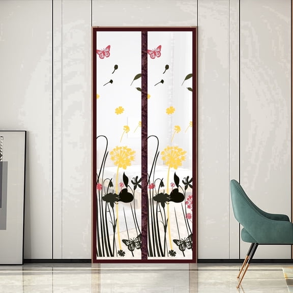 Entesi Thermal Insulated Magnetic Door Curtain, Portable, Screen Door Self-Closing Fits Doors Up to 38" x 80"