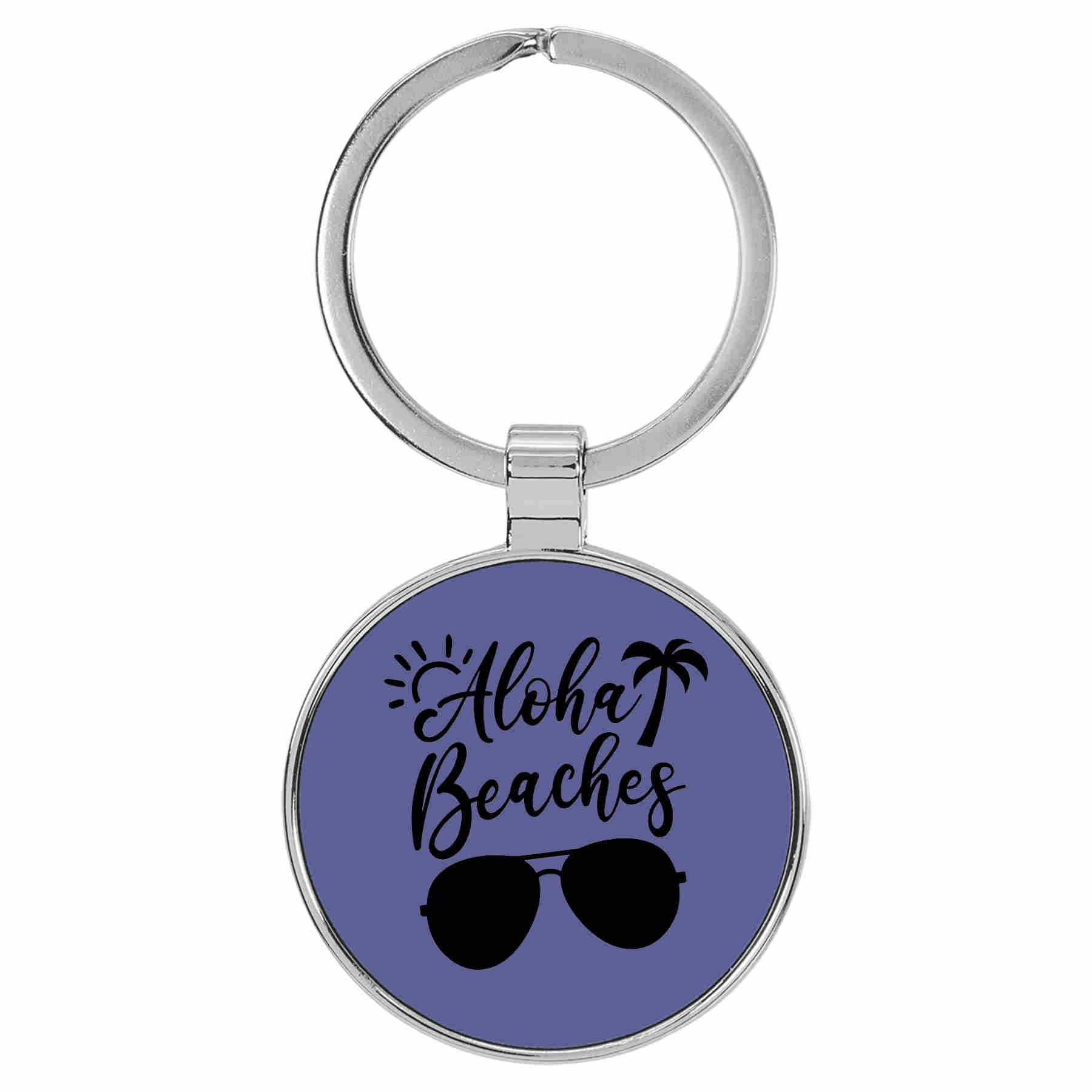 Enthoozies Aloha Beaches Purple Laser Engraved Leatherette Keychain ...