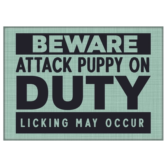Enthoozies Beware Attack Puppy On Duty Licking May Occur V2 2.5" x 3.5" Refrigerator Magnet