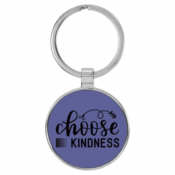 Enthoozies Choose Kindness Purple Laser Engraved Leatherette Keychain Backpack Pull - 1.5 x 3 Inches