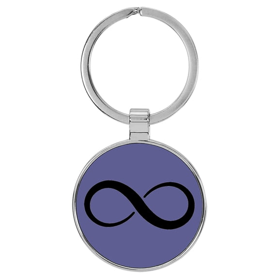 Enthoozies Infinity Loop Purple Laser Engraved Leatherette Keychain Backpack Pull - 1.5 x 3 Inches