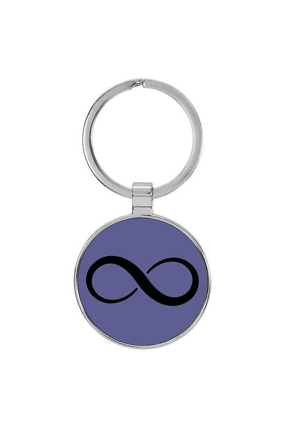 Infinity Loop Purple Laser Engraved Leatherette Keychain Backpack Pull - 1.5 x 3 Inches