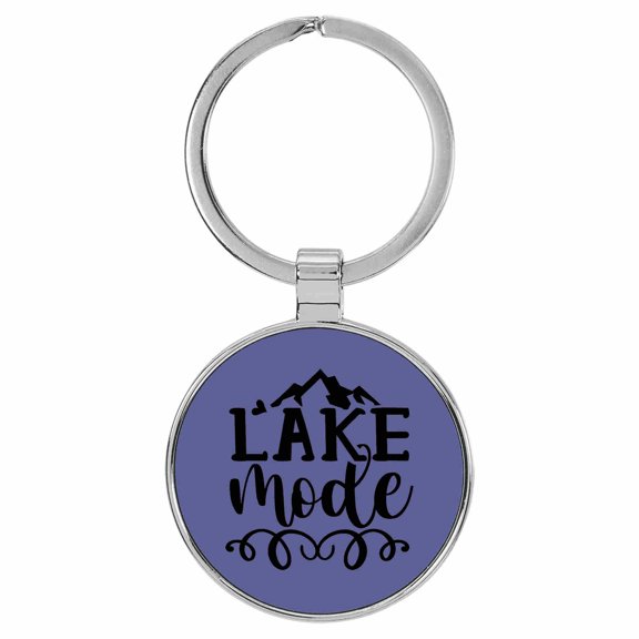 Enthoozies Lake Mode Purple Laser Engraved Leatherette Keychain Backpack Pull - 1.5 x 3 Inches