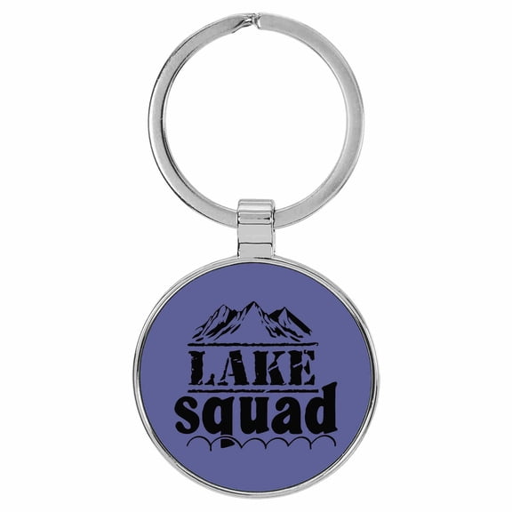 Enthoozies Lake Squad Purple Laser Engraved Leatherette Keychain Backpack Pull - 1.5 x 3 Inches