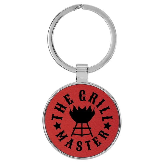 Enthoozies The Grill Master Red Laser Engraved Leatherette Keychain Backpack Pull - 1.5 x 3 Inches