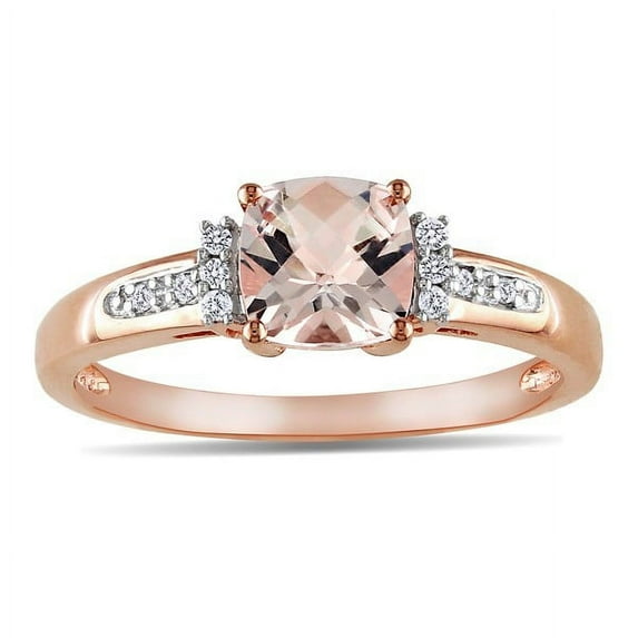 Enthralling Diamond and Morganite Diamond Engagement ring 1.00 Carat Diamond on Rose Gold