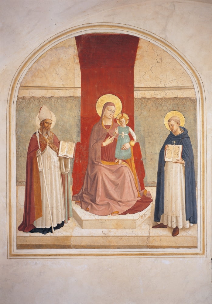 Enthroned Madonna And Child With Saints Canvas Art - (24 x 36)
