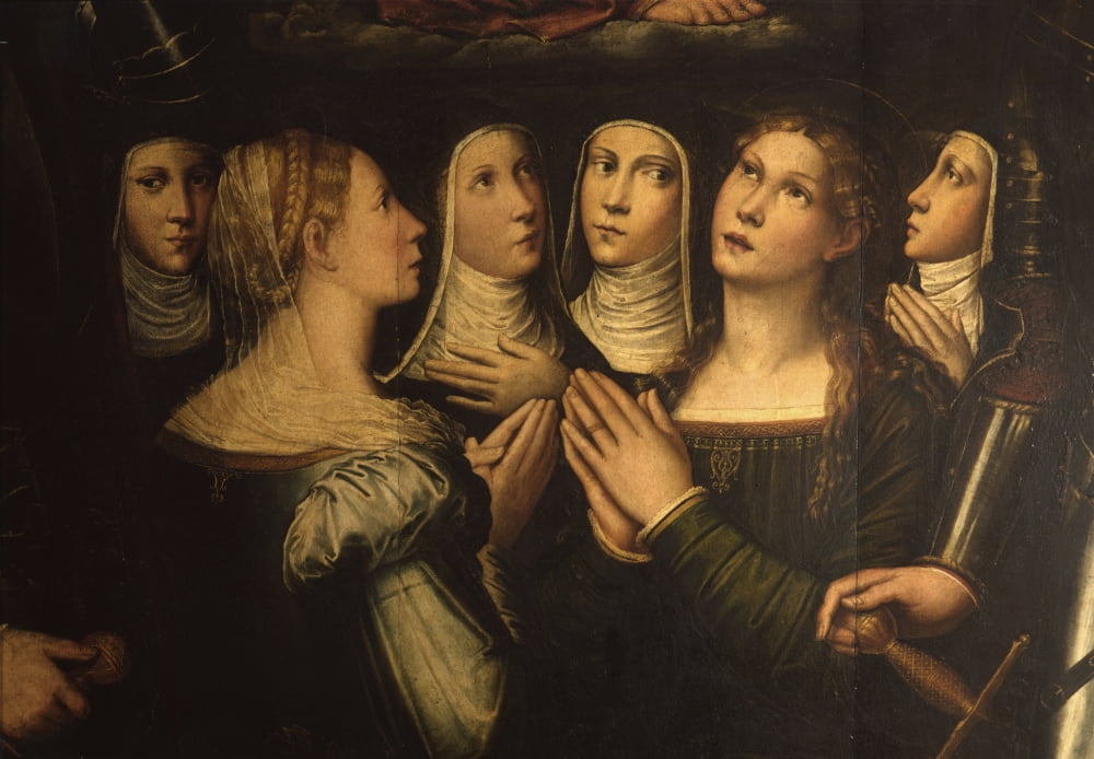 Enthroned Madonna With Baby And Saints Gervasio Canvas Art - (24 x 18)