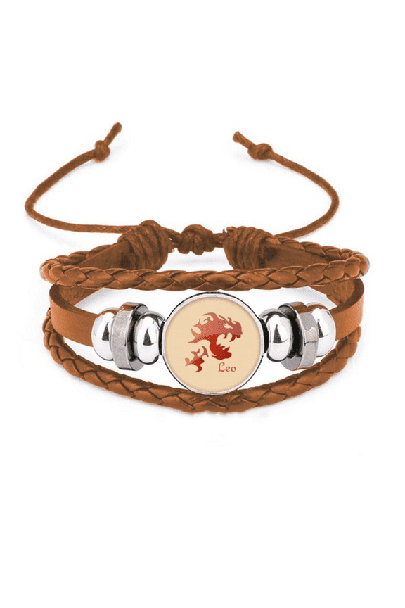 Enthusiasm Leo Confidence Bracelet Wristband Leather Jewelry Ornament
